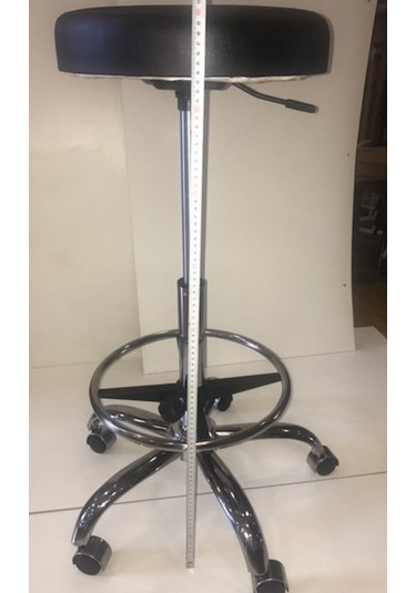 xDekofis Bar TaburexYüksek Oturak Amortisörlü Tekerlekli Krom