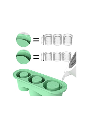 Geeksen Buz Küpü Kalıbı Stanley Buz Küpü Hızlı Dondurucu Buz Küpü Kalıbı Kolay Çıkarmalı Buz Küpü - Yeşil 3'ü 1 Arada Açık Yeşil