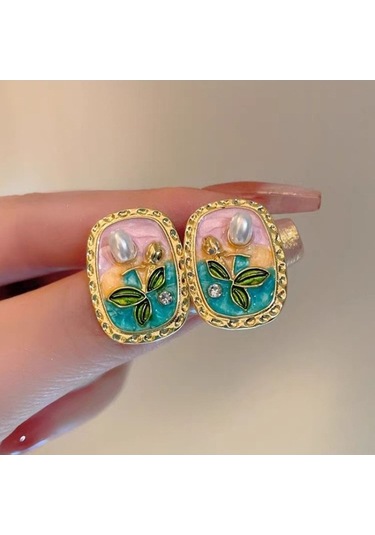 Flybuy Su İncisi & Bakır Takı - 12.9g, 1.8x2.3cm - Şık Tasarım Çok Renkli