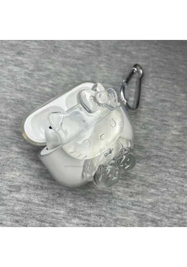 Apple Airpods Pro 2. Nesil Sevimli Karışık Figürlü Silikon Kılıf Şeffaf