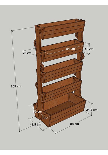 Mandu Ahşap Çok Katlı Saksı Standı Çiçeklik Standı -