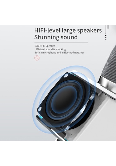 Mufunye Mavi Karaoke Bluetooth Mikrofon, Kablosuz Mikrofon Ds868