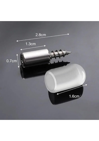 Pazly 100 Adet Demir+silikon Vida Kauçuklu Dolap Çivi Braketi Laminat Desteği Cam Bölme Çivi Diğer