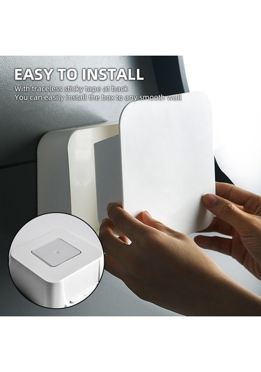 Suofeng Duvar Montlu Su Geçirmez Abs Depolama Kutusu - Duş Odası, Mutfak İçin Deliksiz Kurulum - Beyaz Beyaz
