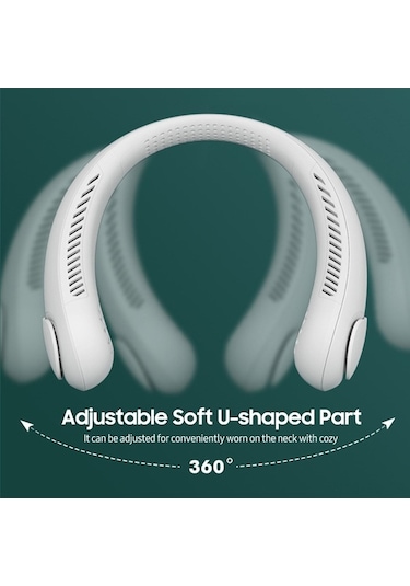 Pazly Taşınabilir Boyun Fanı - 3 Hızlı, 1800mah Şarjlı, Bıçaksız, Spor Seyahat Kişisel Serinletici