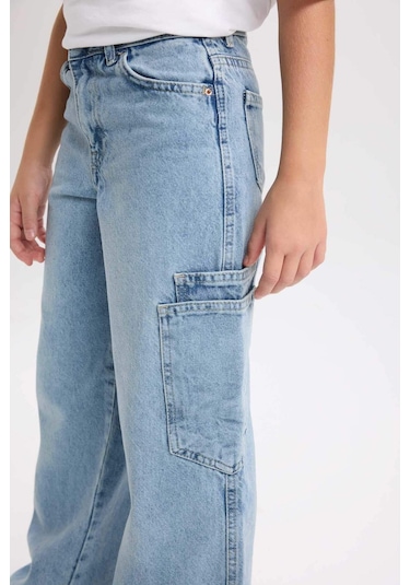 Defacto Kız Çocuk Wide Leg Kargo Cepli Geniş Bol Paça Jean Pantolon D3718a824wnnm28 Mavi Defacto Kız Çocuk Wide Leg Kargo Cepli Geniş Bol Paça Jean Pantolon D3718a824wnnm28 Mavi