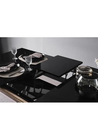 Okyanus Yemek Odası Takımı Yemek Masası + 4 Adet Sandalye Siyah