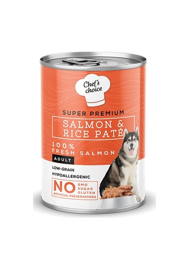 Chef's Choice Pate Somonlu Düşük Tahıllı Yetişkin Köpek Konservesi 12 x 400 G