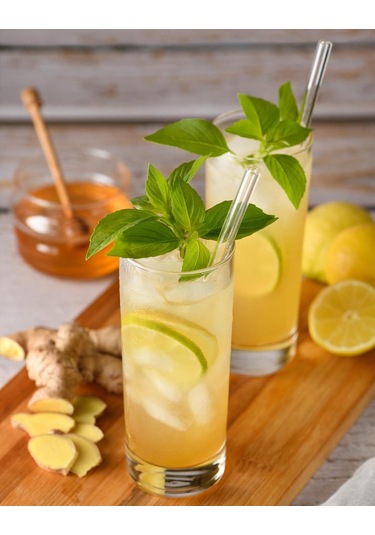 Shineyee Cam Suluk Seti: 16 Parça Yeniden Kullanılabilir 6 Düz + 6 Eğri Suluk, 4 Temizlik Fırçası - Şeffaf Cam, Sütlü İçecekler Ve Meyve Suyu İçin Uygun Şeffaf