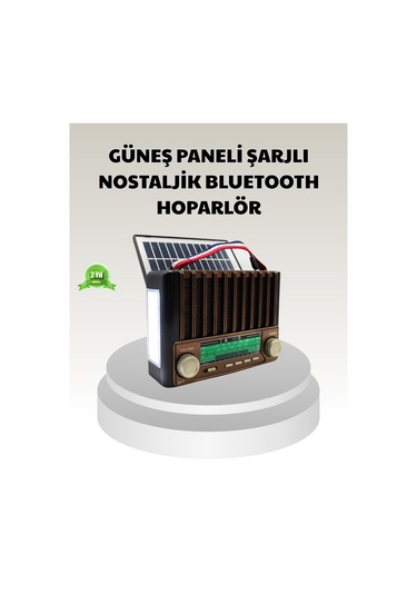 Güneş Enerjili Taşınabilir Hoparlör Ktf-1428 Bluetooth Radyo Usb