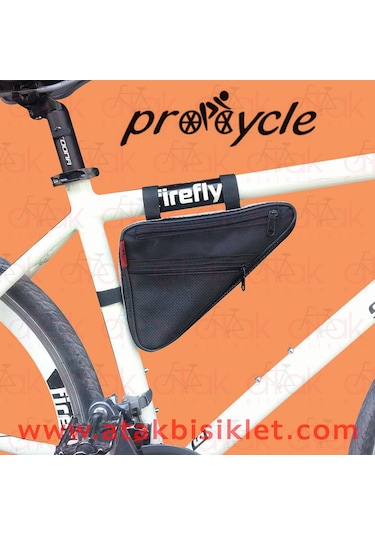 Procycle Üçgen Kadro Bisiklet Çantası 2 Göz Siyah