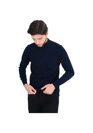 Cengiz İnler Yarım Balıkçı Düz Slim Erkek Triko