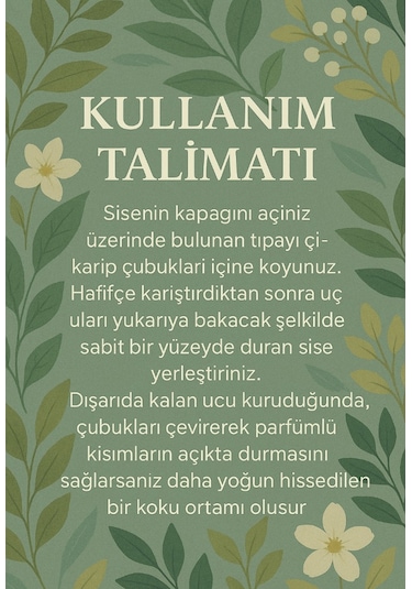 Bambuhome Dıffuser Oda Ofis Ortam Kokusu Vanilya 120 Ml Reed Dıffuser Vanilla