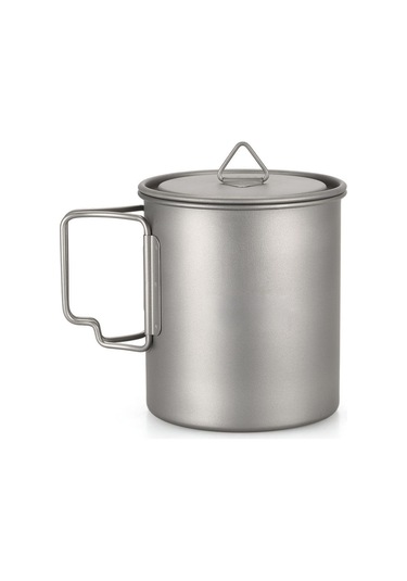 Padalink 750ml Katlanabilir Tutacaklı Titanium Kamp Su Termosu, Hafif Ve Dayanıklı, İç Ve Dış Kullanım İçin Uygun Gümüş