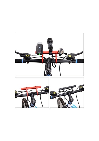 Yaleker Alüminyum Bisiklet Uzantı Kolu - Tek Çubuk Kırmızı, Lambalar Ve Saatler İçin Fonksiyonel Ekipman