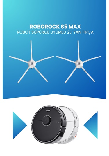 Roborock S5 Max Robot Süpürge Uyumlu 2li Yan Fırça