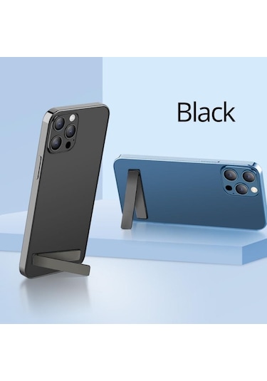 Siyah Hdoorlink Mini Manyetik Telefon Tutucu Katlanabilir Cep Telefonu Geri Görünmez Tutucu Metal Braket Masa Standı İphone Xiaomi Samsung Uyumlu İçin