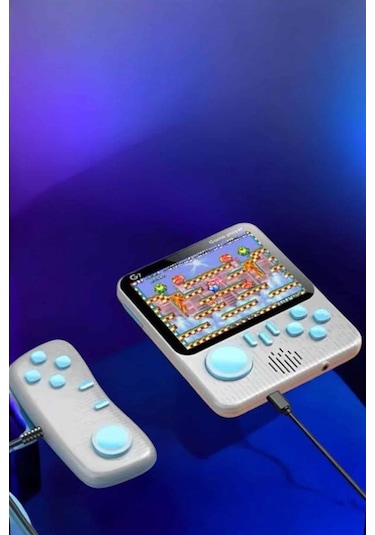Mey İthalat El Atarisi 3.5 İnç Ekran Çift Konsol 666 Adet Retro Oyun Gamepad