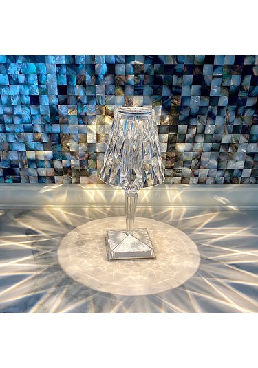 Hfambition Modern Usb Masalı Kristal Masa Lambası - 3000k/6000k Sıcak Soğuk Işık, St001 Model, Ampul Dahil