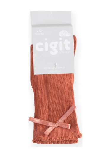 Cigit Çocuk Diz Altı Kız Çorap 2-9 Yaş Kremit Kiremit