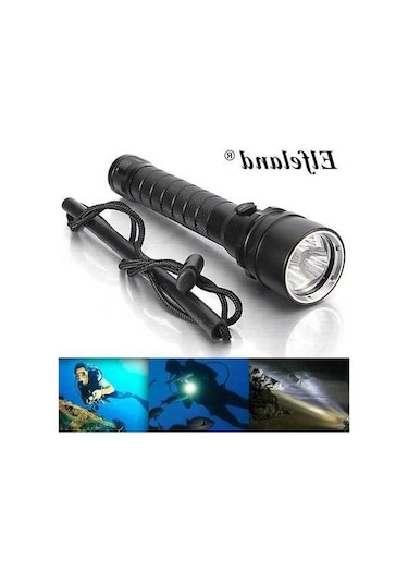 Maoyaya Elfeland 15000lm 3x L2 Led Dalış Sualtı Feneri 100m Korozyon Uygun Siyah Siyah
