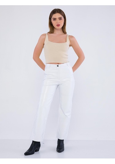 Basics&more Kadın Hakiki Deri Pantolon P03 001