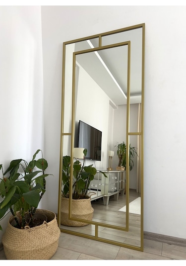 Effe Gold Metal Çerçeveli Yıldız 180x80 Cm Dekoratif Ayna