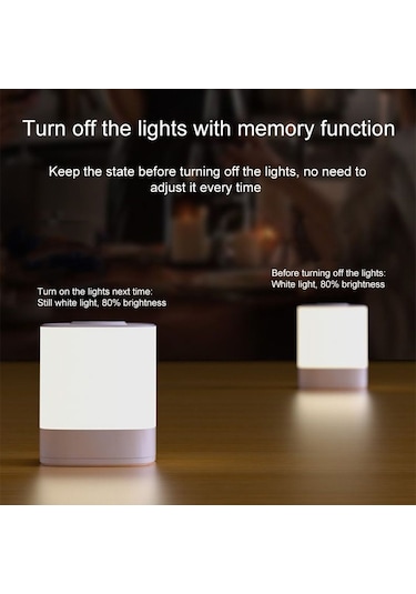 Cbtx Usb İle Güçlendirilmiş Dokunmatik Gece Lambası Masaüstü Başucu Üç Renkli Kademesiz Karartma Lambası