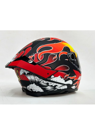 Mt Thunder 4sv Yamanaka B3 Şeffaf Vizörlü Mat Renk Iç Güneş Vizörlü Motosiklet Kaskı