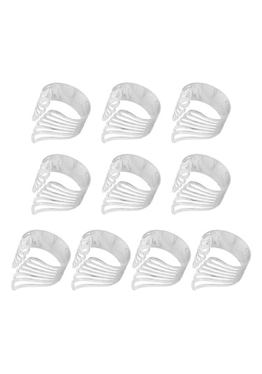 Suntek 10 Parça Peçete Halkaları Gelin Ziyafet Otel Gümüş Gümüş