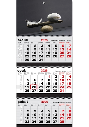 2026 Jumbo Boy Gemici Takvimi Denizci Duvar Takvimi 39 x 87 CM