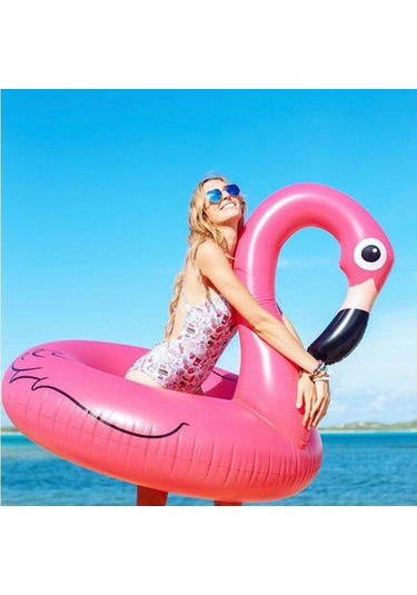 Qingmipy 90cm Kalın Materyalli Ateşkuşu Şekilli Yüzme Halka - Kaçırmaz Valf Ve Leak-proof Tasarım, Güvenli Su Eğlencesi Çok Renkli