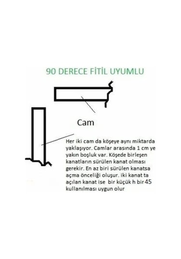 8 Mm Alüminyum Cam Balkon Fitili H,H,90°,45°,,U