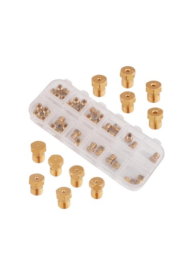 Qingmipy M6x0.75 Bakır Propana Dönüştürme Aleti Seti - 36 Parça Ocak Fırın Açıkça Dönüştürücü Burner Aksesuarı Altın