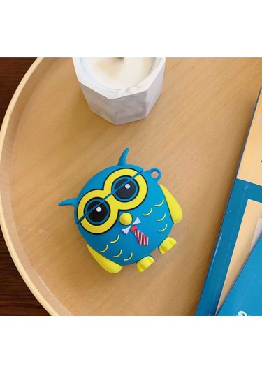 Iphone 1/2. Nesil Uyumlu Koruyucu Bluetooth Kulaklık Kılıfı Figürlü Owl Airpods 1/2. Nesil