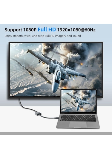 Sanec Usb'den Hdmı Adaptörüne, Usb'den Hdmı Kablosuna, 1080p Full Hd Usb 3.0/2.0'dan Hdmı Adaptörüne Çoklu Ekran Ses Video Grafik Kablosu, Dizüstü Bilgisayar, Hdtv Tv, Pc, Windows 10/8.1/8/7 İle Bm.16