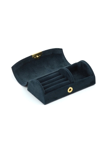 Cbtx Taşınabilir Seyahat Kemerli Takı Saklama Kutusu Küpe Bileklik Takı Organizatör Vitrin - Lacivert