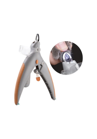 Vkemall Kedi Tırnak Kesici Led Işık Ve 5x Büyütec İle Kan Damarını Engelle, Ergonomik Silikon Kollü Paslanmaz Çelik Bıçak