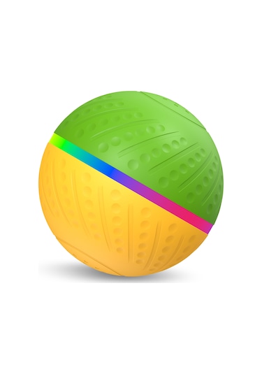 Xindoker Evcil Hayvanlar İçin Uzaktan Kumandalı Işıklı Oyun Topu - Tpu+abs Materyal, Ip54 Su Geçirmez, 4 Saat Çalışma Süresi Yeşil-sarı