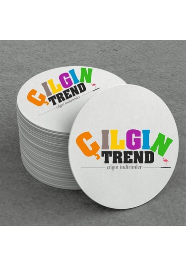 Firmaya Özel 10 Adet Yuvarlak Ahşap Bardak Altlıgı Çok Renkli