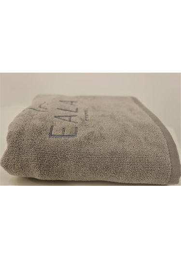 50 x 100 Bej İndantren Kadife Nakışlı Havlu Hijyenik Boya Tutmayan