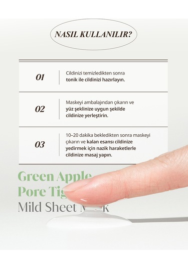 Yeşil Elma İçerikli Yaprak Maske Goodal Green Apple Pore Tightening Mild Sheet Mask