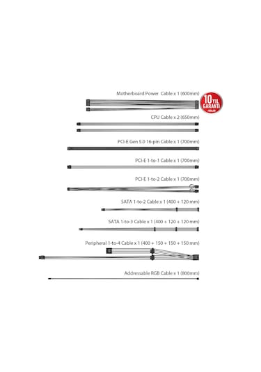 Asus ROG Strix 850W 80+ Gold Aura Edition PCIe Gen 5.0 Tam Modüler RGB Güç Kaynağı