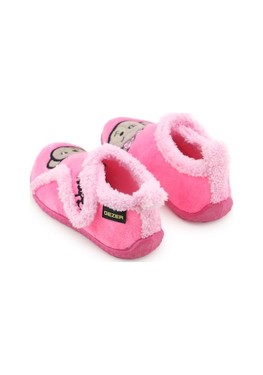 Gezer Kışlık Kız Çocuk Rahat Taban Cırt Cırtlı Ayarlanabilir Ev Okul Kreş Panduf Ayakkabı Fuşya