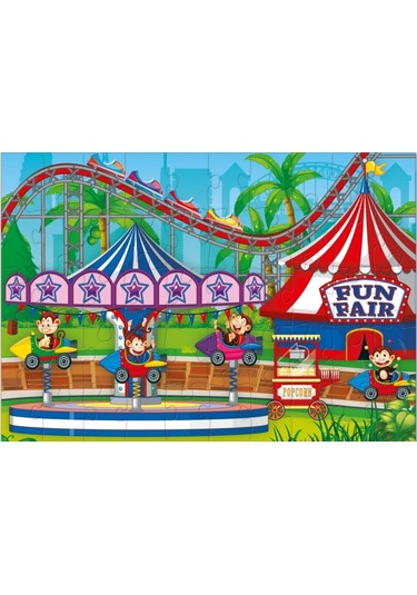 Star Puzzle 2x50 Parça Çocuk Puzzle - Maymun Lunaparkı 1 Adet