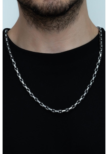 Kral Erkek Çelik Zincir Kolye 5 Mm 55 Cm 5 Renk Ck11 Beyaz