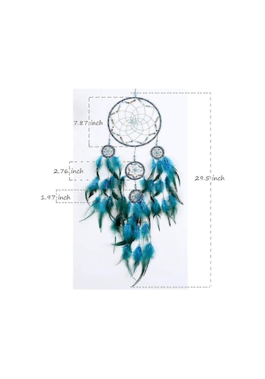 Pıao Rüya Yakalayıcı, Çocuk Odası Duvar Dekorasyonu İçin Renkli Tüylü Rüya Yakalayıcılar 20 Cm Genişlik 76 Cm Uzunluk