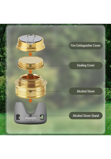 Sırt Çantasıyla Seyahat Kampı İçin Alüminyum Standlı Mini Alkol Sobası Ultralight Bakır Ruh Brülörü Gri