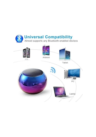 Zyzqstore Kablosuz Bluetooth Hoparlör - Taşınabilir Çelik Tabanca Ses Sistemi