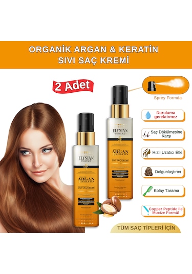 Elysian Essence Organik Argan & Keratin Sıvı Saç Kremi 2'li Set